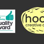 quality award logo and hoot creative arts logo