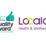 Kirklees Volunteering Quality Award logo and Locala Health and Wellbeing logi